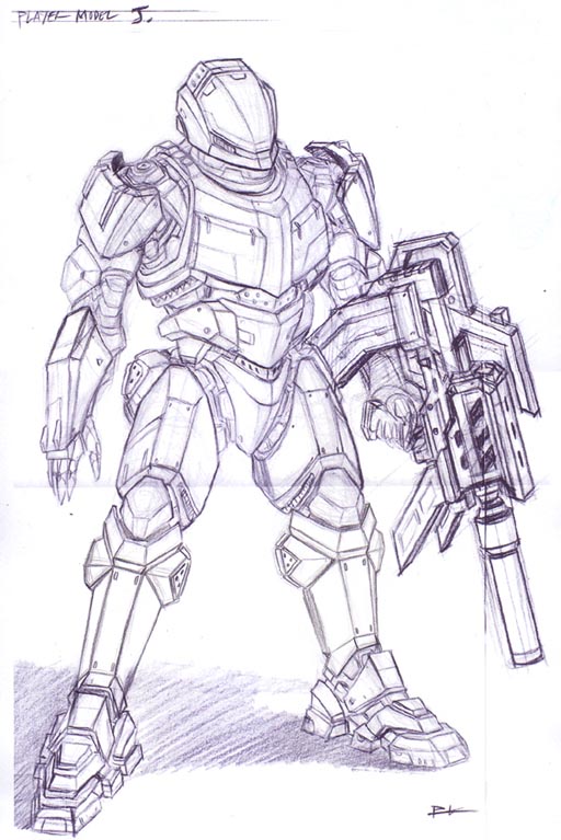 robot armor drawing